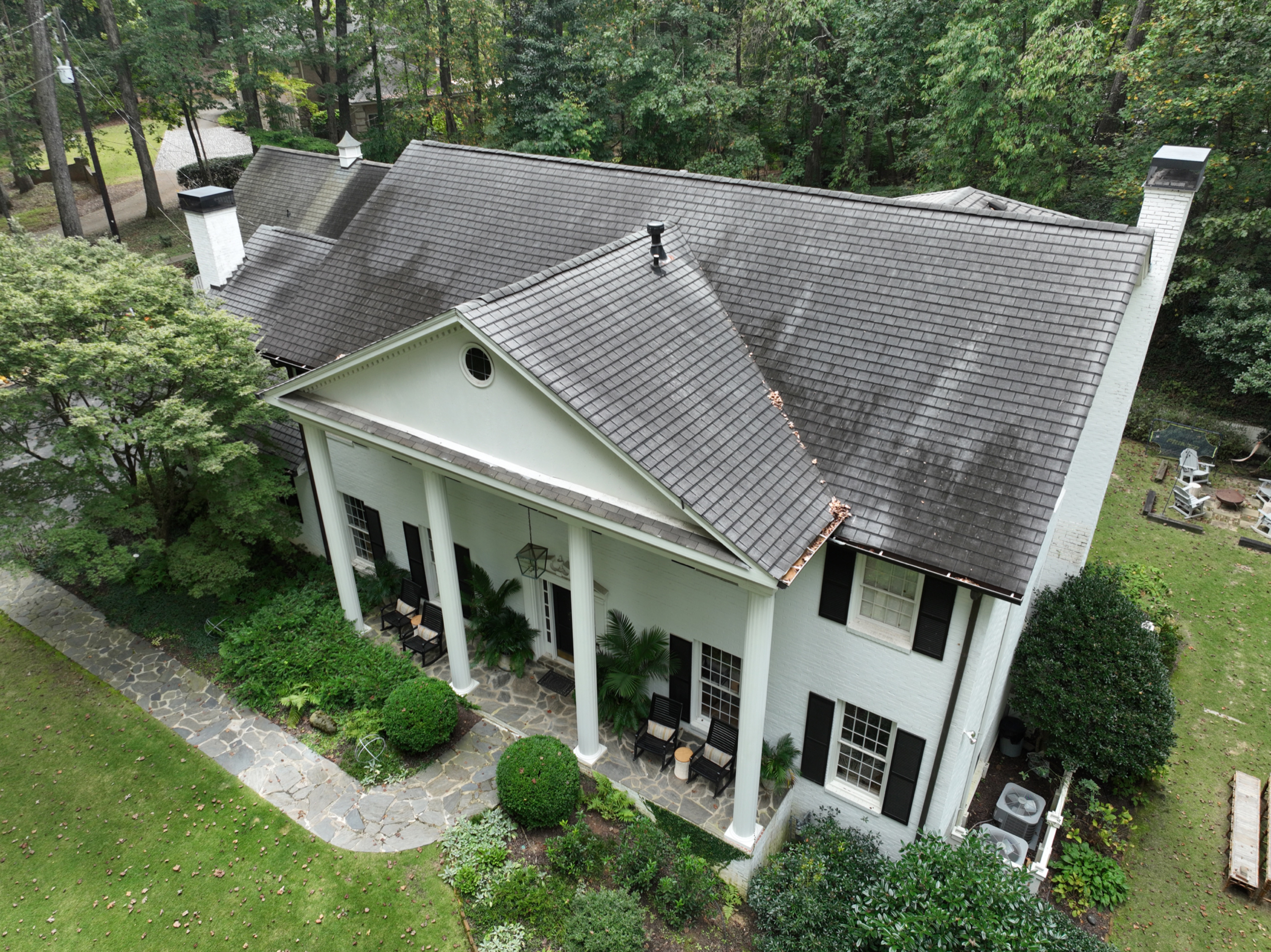 Whole-home drone inspection view without unnecessary foot traffic on the roof
