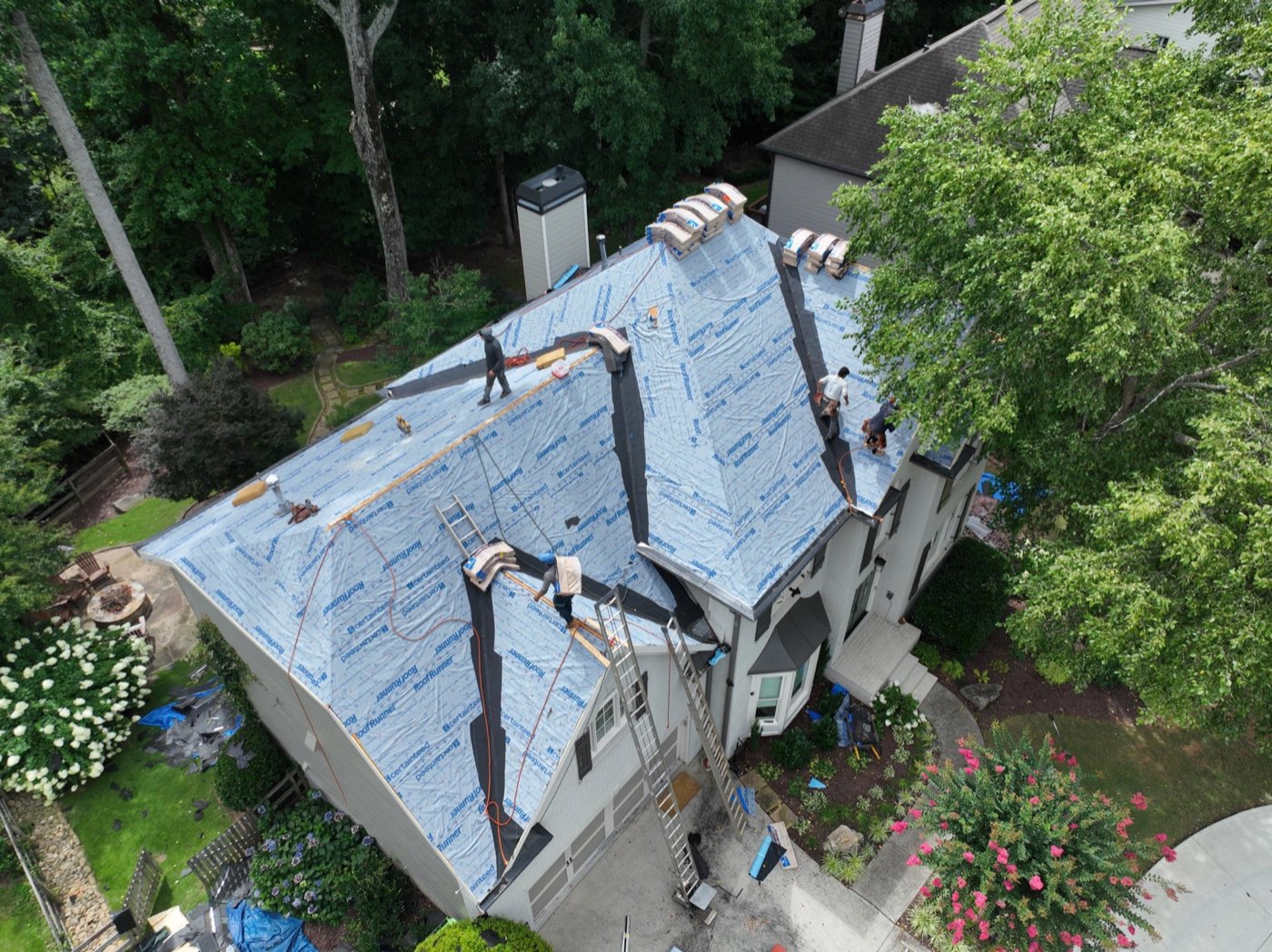 CertainTeed RoofRunner underlayment installed during Suwanee GA roof replacement